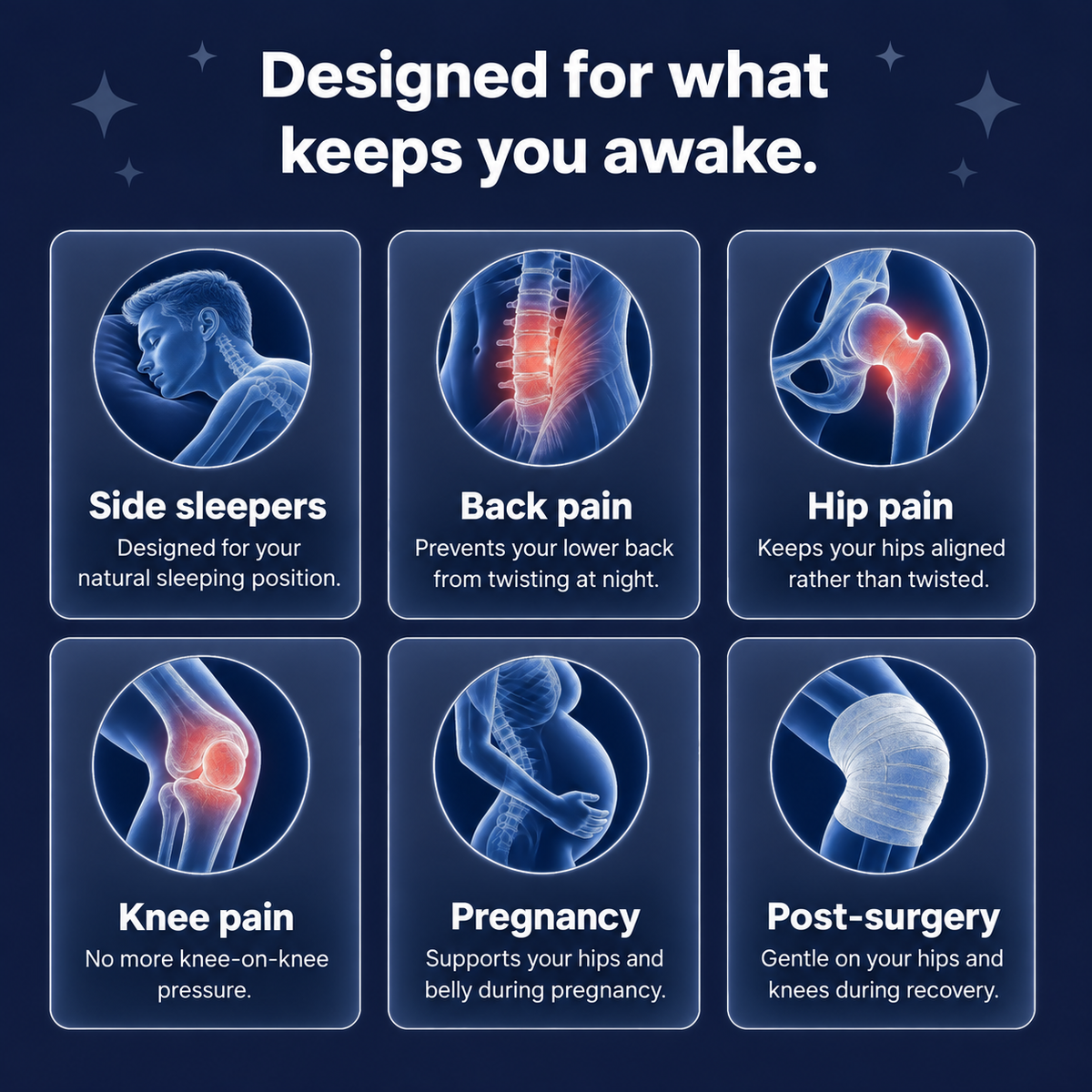 Vesperdo Knee Pillow with Strap